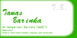 tamas barinka business card